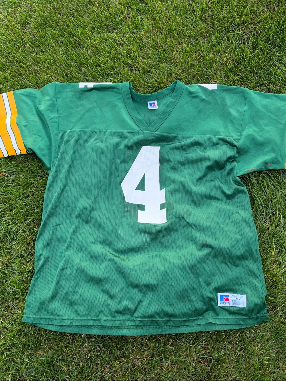 Russell Athletic Green Men’s Football Jersey with Number 4